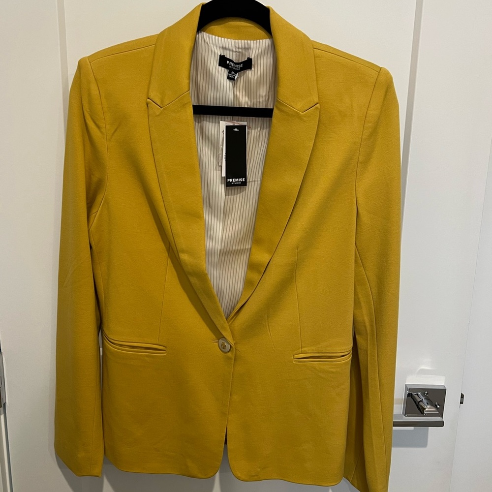 NWT Premise Studio Bright Yellow Blazer